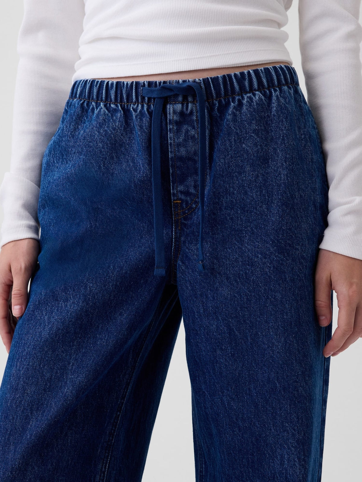 Koyu Mavi Low Rise '90s Loose Easy Jean Pantolon