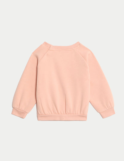 Pamuk Karışımlı Polar Astarlı Sweatshirt (0-3 Yaş)