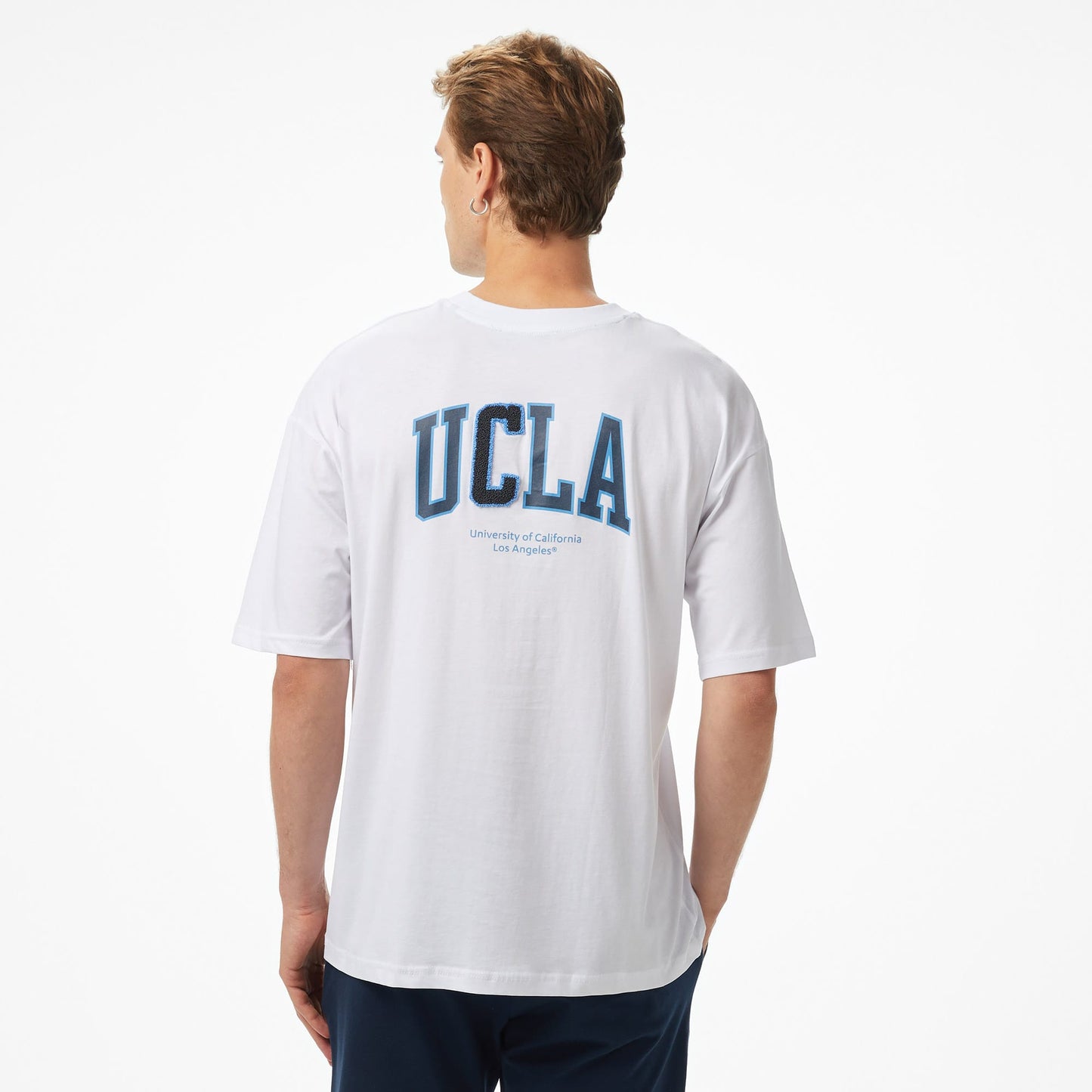 Ucla Sinclair Erkek Beyaz Bisiklet Yaka T-shirt