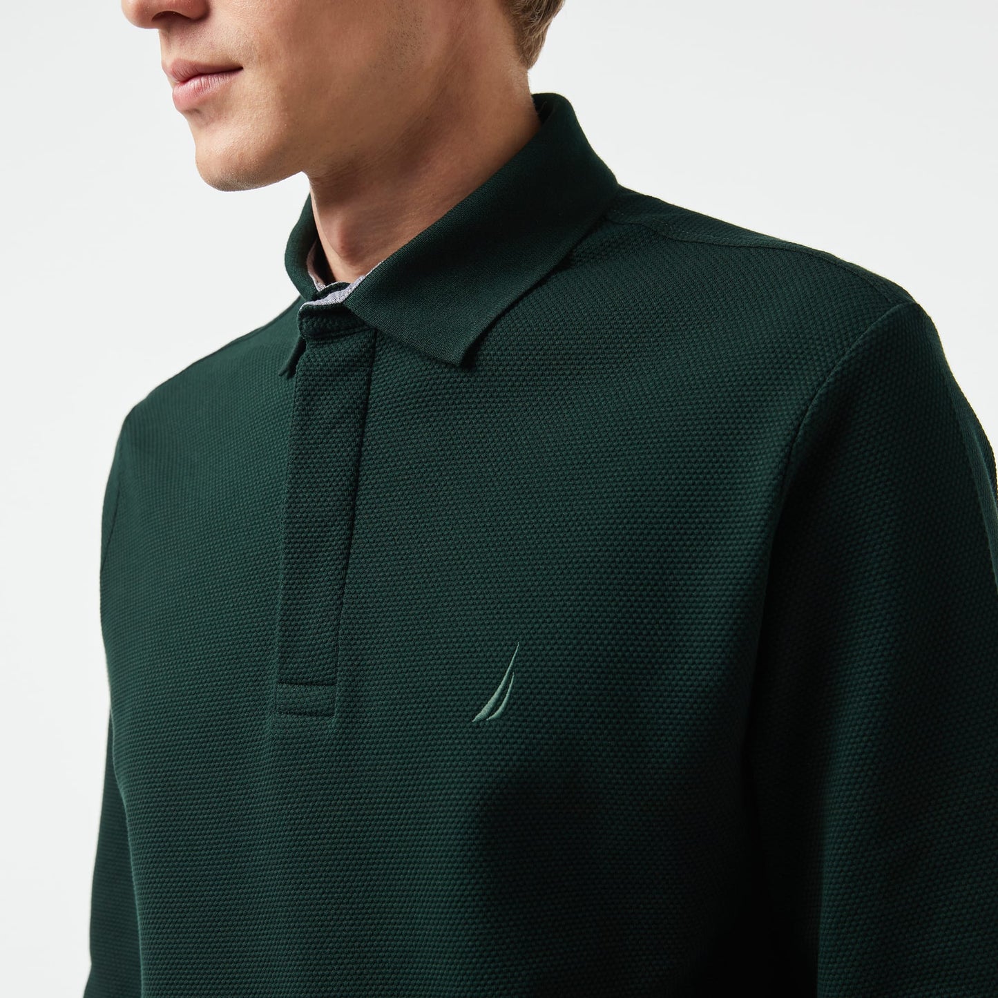 Nautica Erkek Yeşil Slim Fit Uzun Kollu Polo Yaka T-shirt