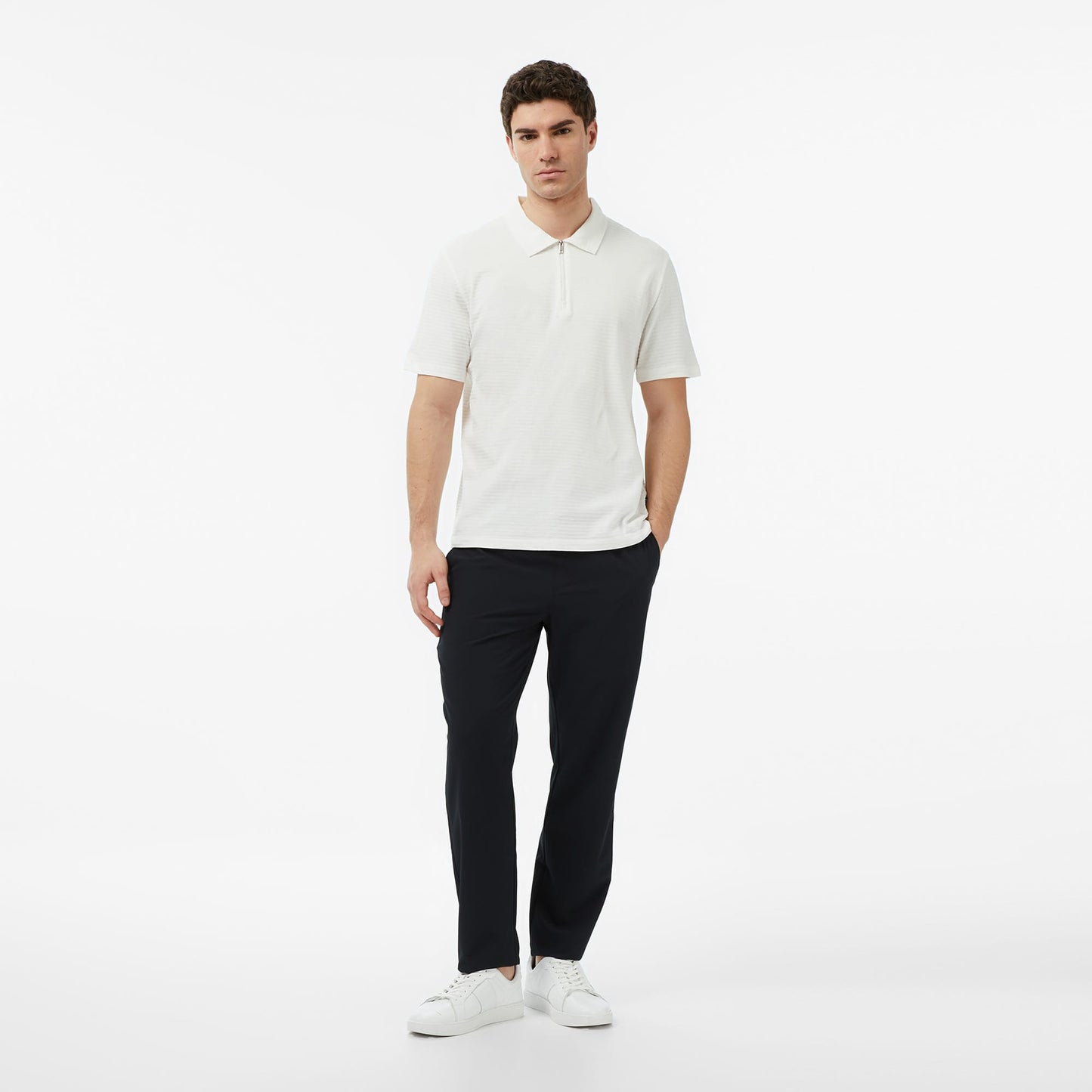 Nautica Erkek Krem Regular Fit Çizgili Polo Yaka T-shirt