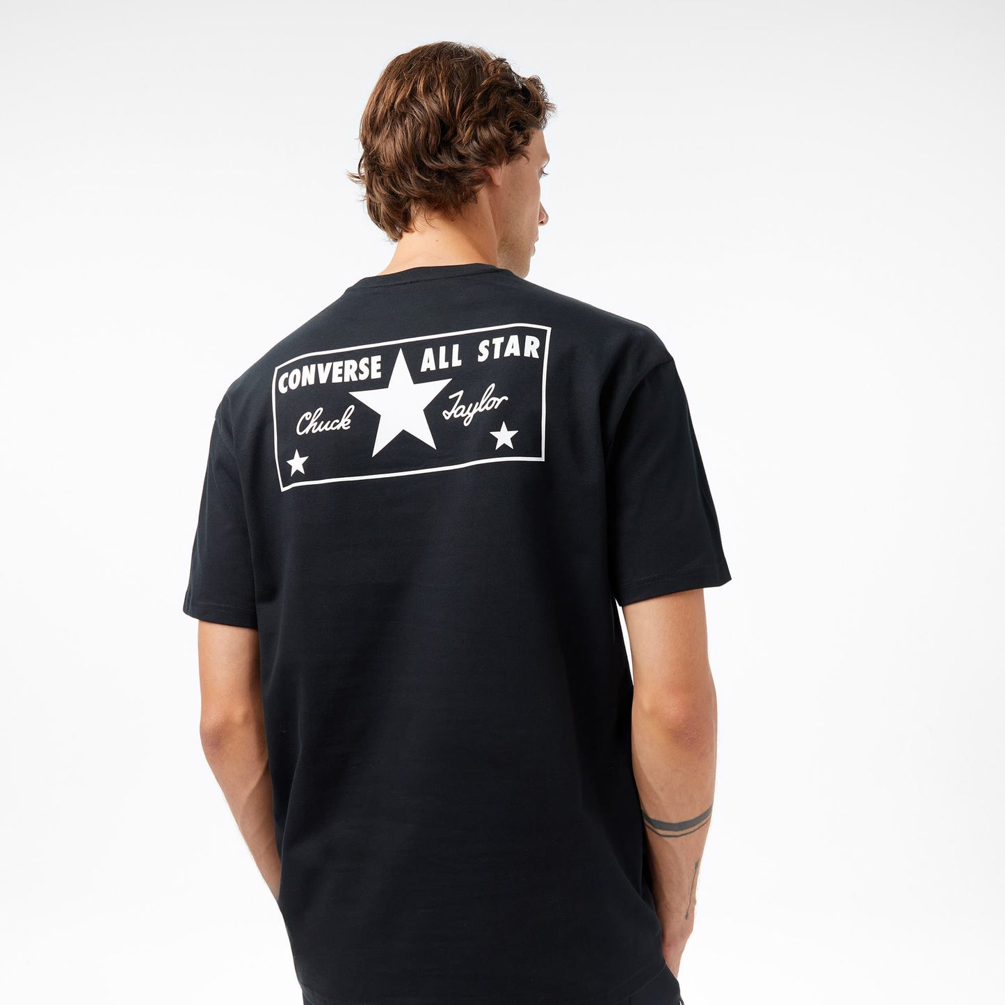 Converse All Star License Plate Erkek Grafik Baskılı Siyah T-shirt