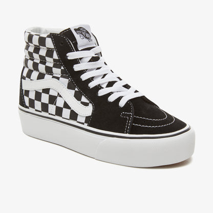 Vans Checkerboard Sk8-hi Platform 2.0 Siyah - Beyaz Kadın Sneaker
