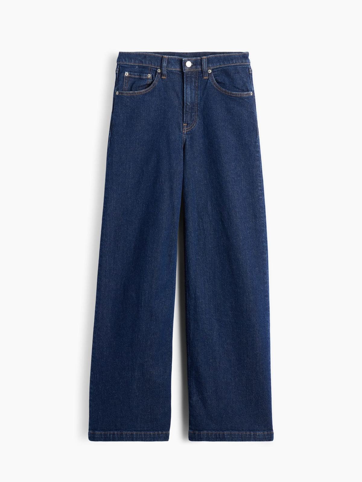 Koyu Mavi High Rise Stride Wide-leg Jean Pantolon