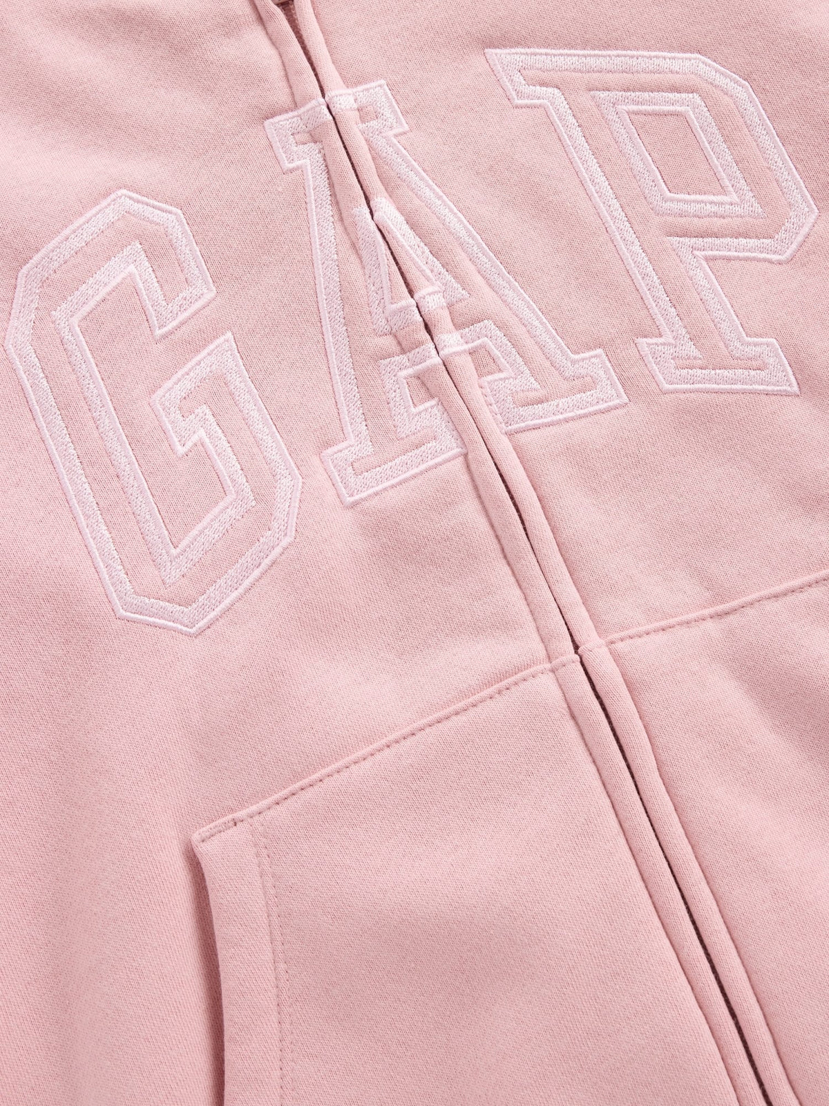Pembe Gap Logo Fermuarlı Sweatshirt