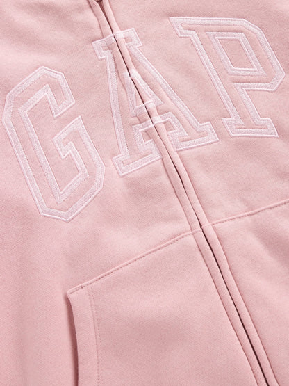 Pembe Gap Logo Fermuarlı Sweatshirt