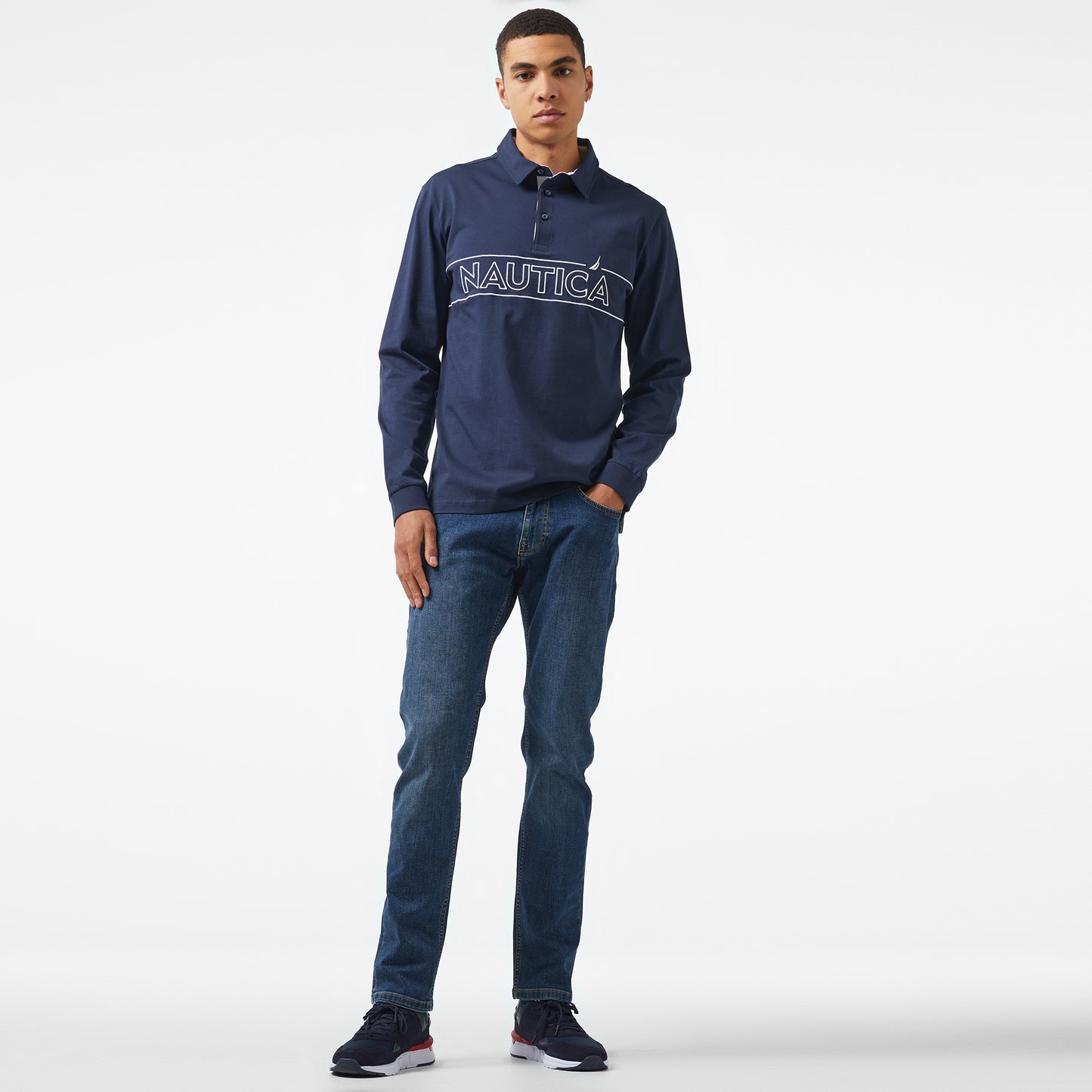Nautica Erkek Lacivert Polo Yaka T-shirt