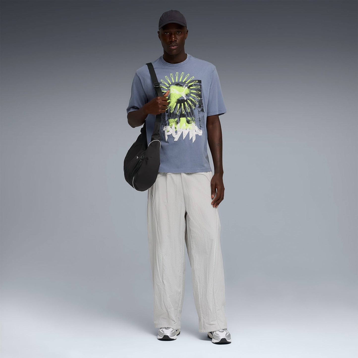 Puma Graphic Erkek Gri T-shirt