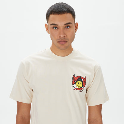 Market Smiley Inner Peace Erkek Krem T-shirt