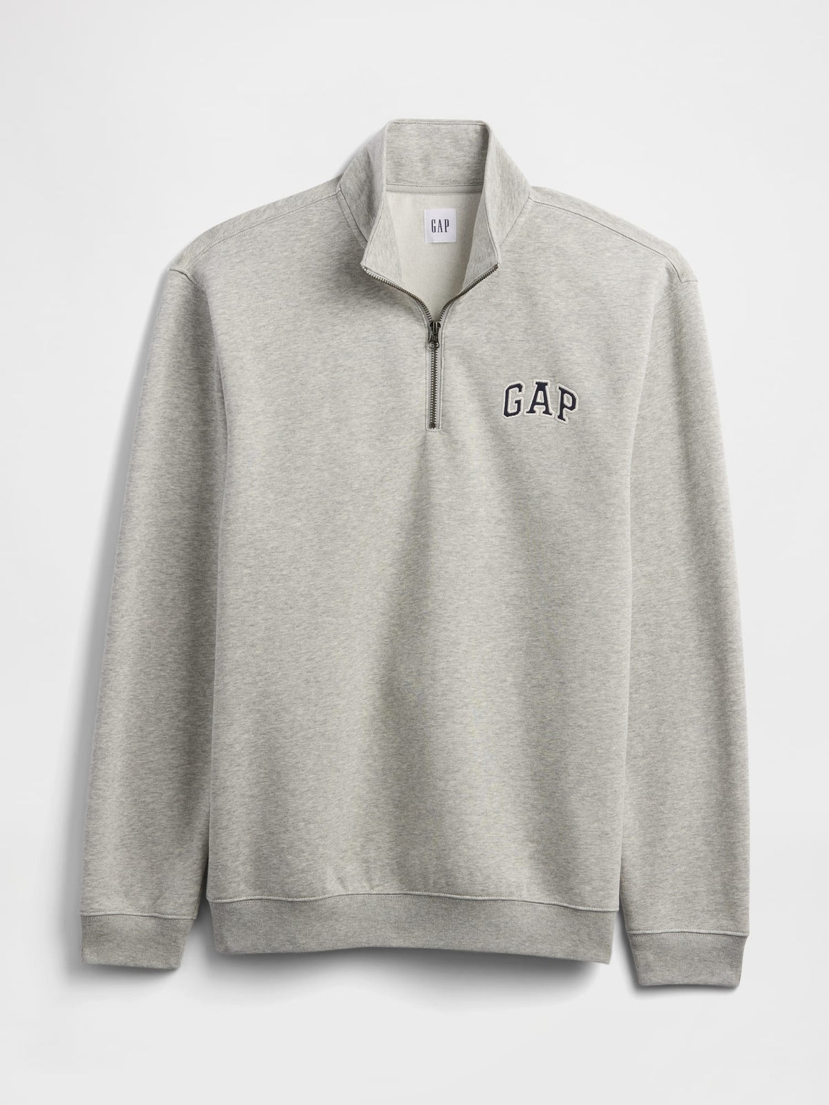 Açık Gri Relaxed Gap Logo Çeyrek Fermuarlı Sweatshirt