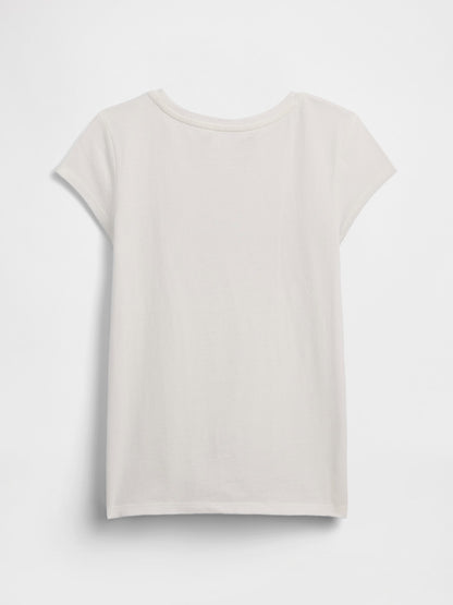 Kırık Beyaz Grafik Baskılı T-shirt