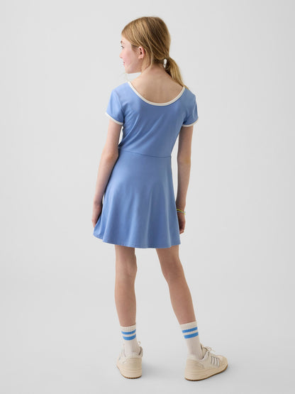 Açık Mavi Cap-sleeve Athletic Elbise