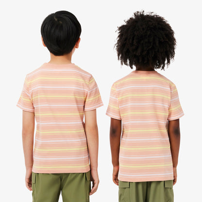 Lacoste Çocuk Bisiklet Yaka Çizgili Kahverengi T-shirt