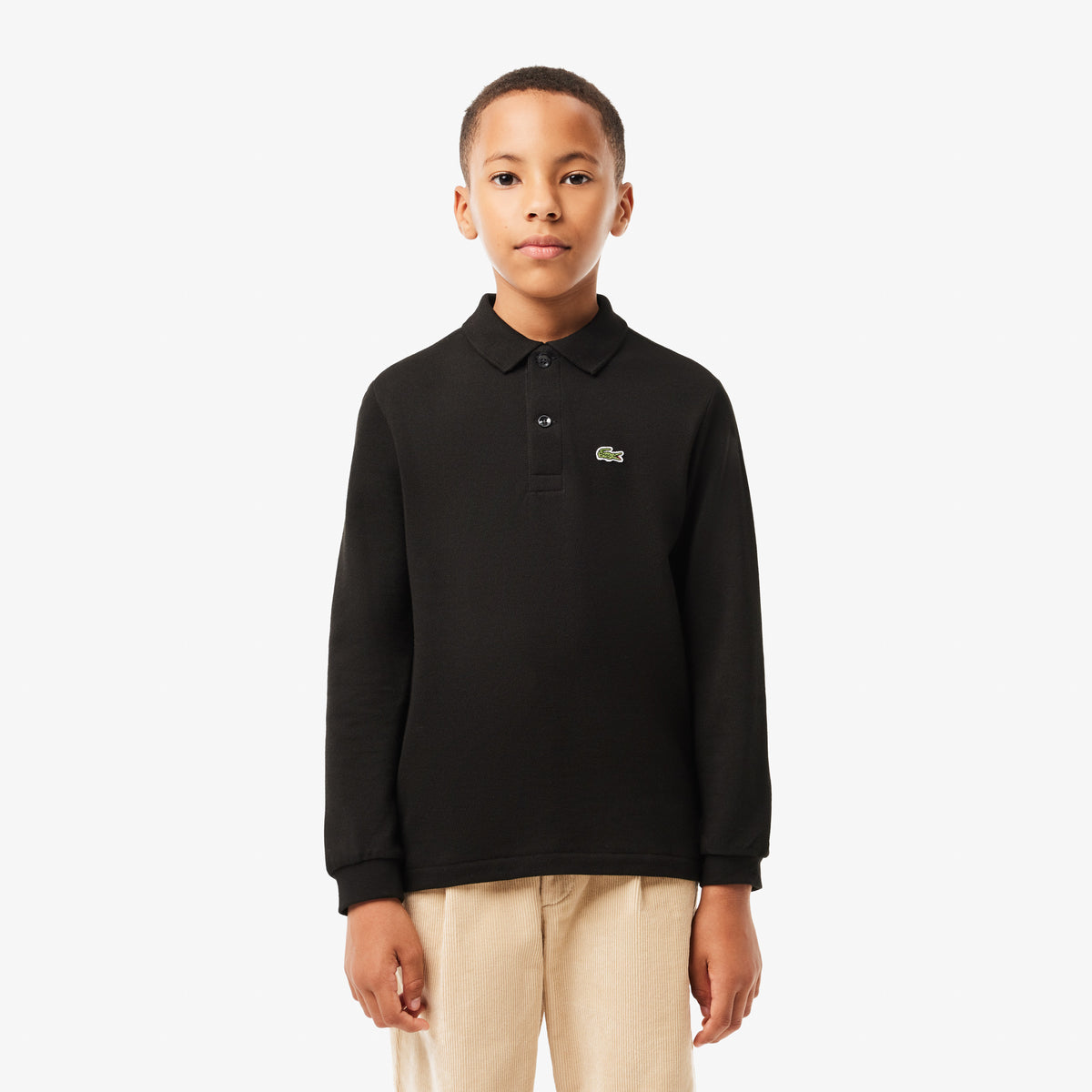 Lacoste Çocuk Uzun Kollu Siyah Polo