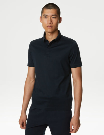 Saf Pamuklu Kısa Kollu Polo Yaka T-shirt