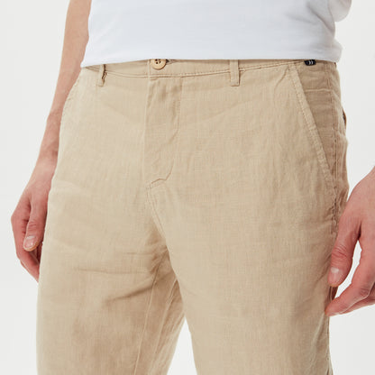 Nautica Erkek Krem Keten Bermuda