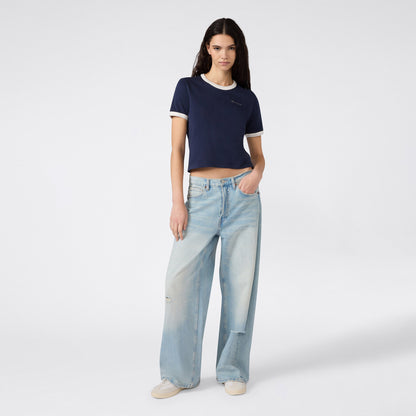 Champion Crewneck Croptop Kadın Lacivert T-shirt