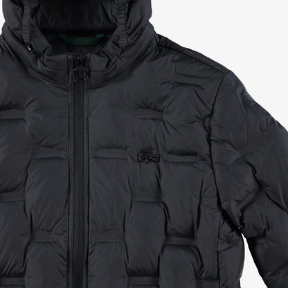 Lacoste Kadın Regular Fit Kapüşonlu Kapitone Siyah Mont