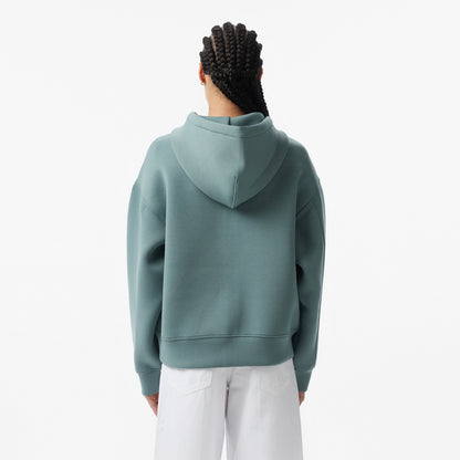 Calvin Klein Scuba Cropped Oversized Kadın Petrol Yeşili Hoodie
