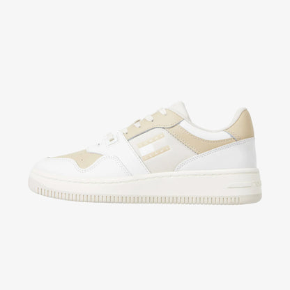 Tommy Jeans Retro Basket Tonal Deri Kadın Bej Spor Ayakkabı