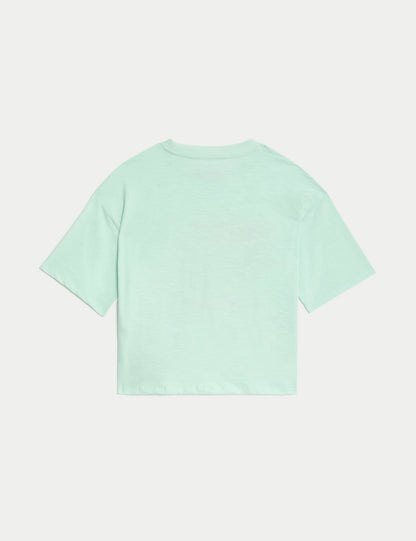 Saf Pamuklu Kısa Kollu T-shirt (6-16 Yaş)