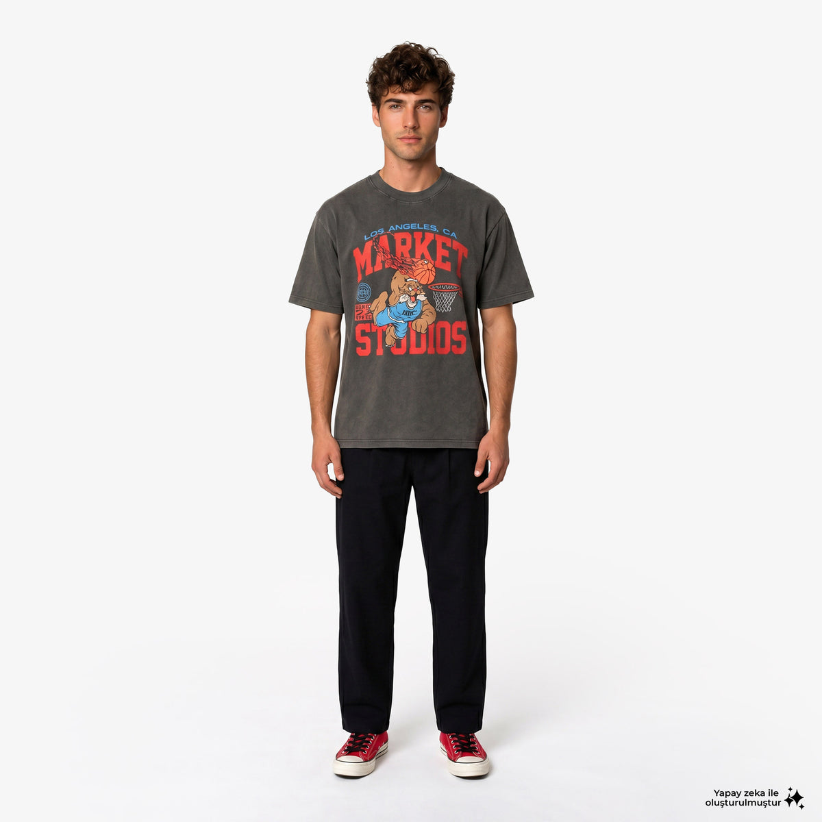 Market Ballin Bobcat Erkek Siyah T-shirt