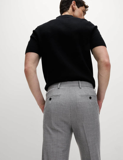 Tailored Fit Desenli Düz Pantolon