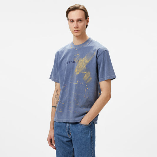 Story Of Angels Soa Romance Hand-dye Erkek Lacivert T-shirt