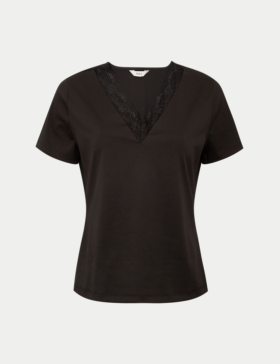 Dantel Detaylı V Yaka T-shirt