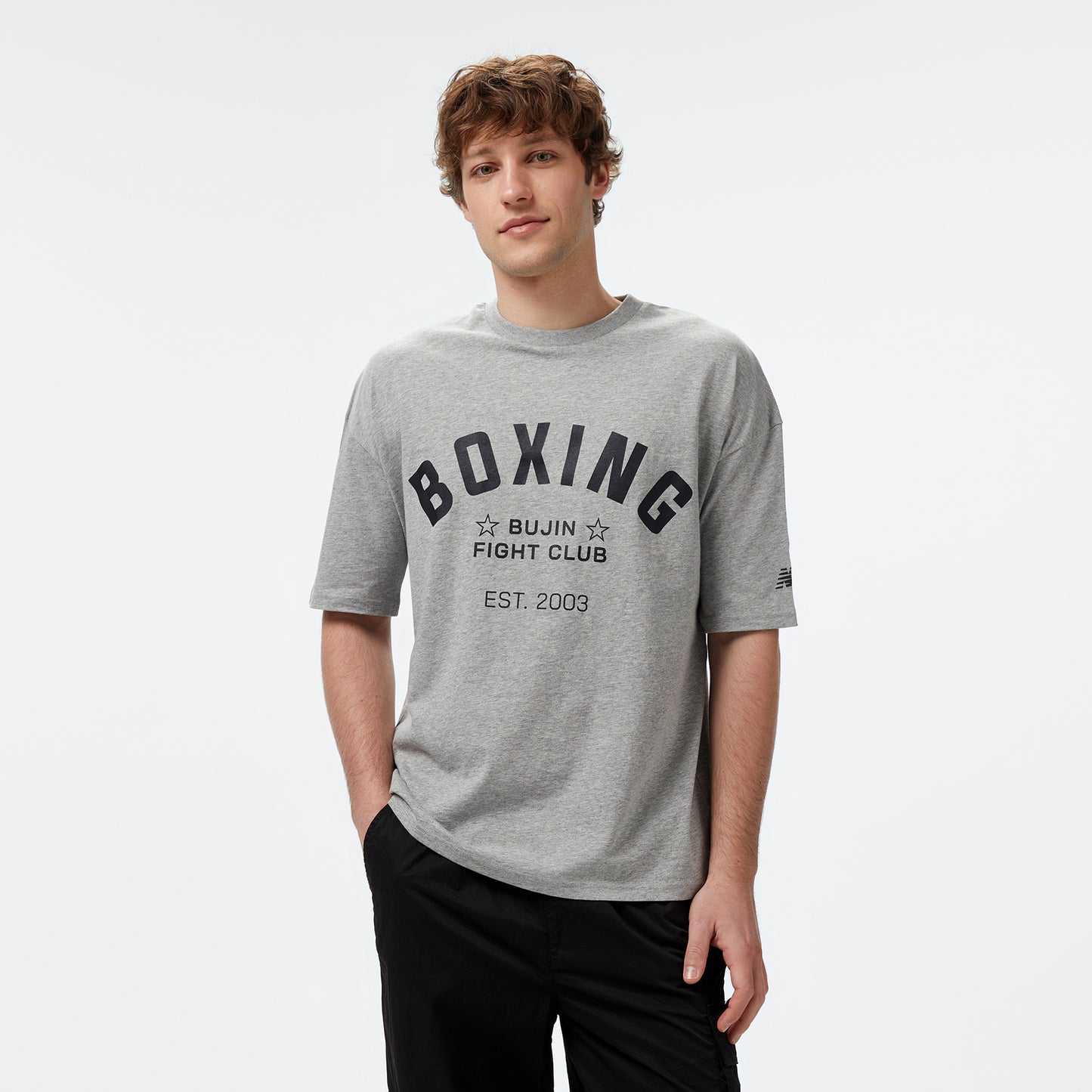 New Balance Bujin Boxing Erkek Gri T-shirt