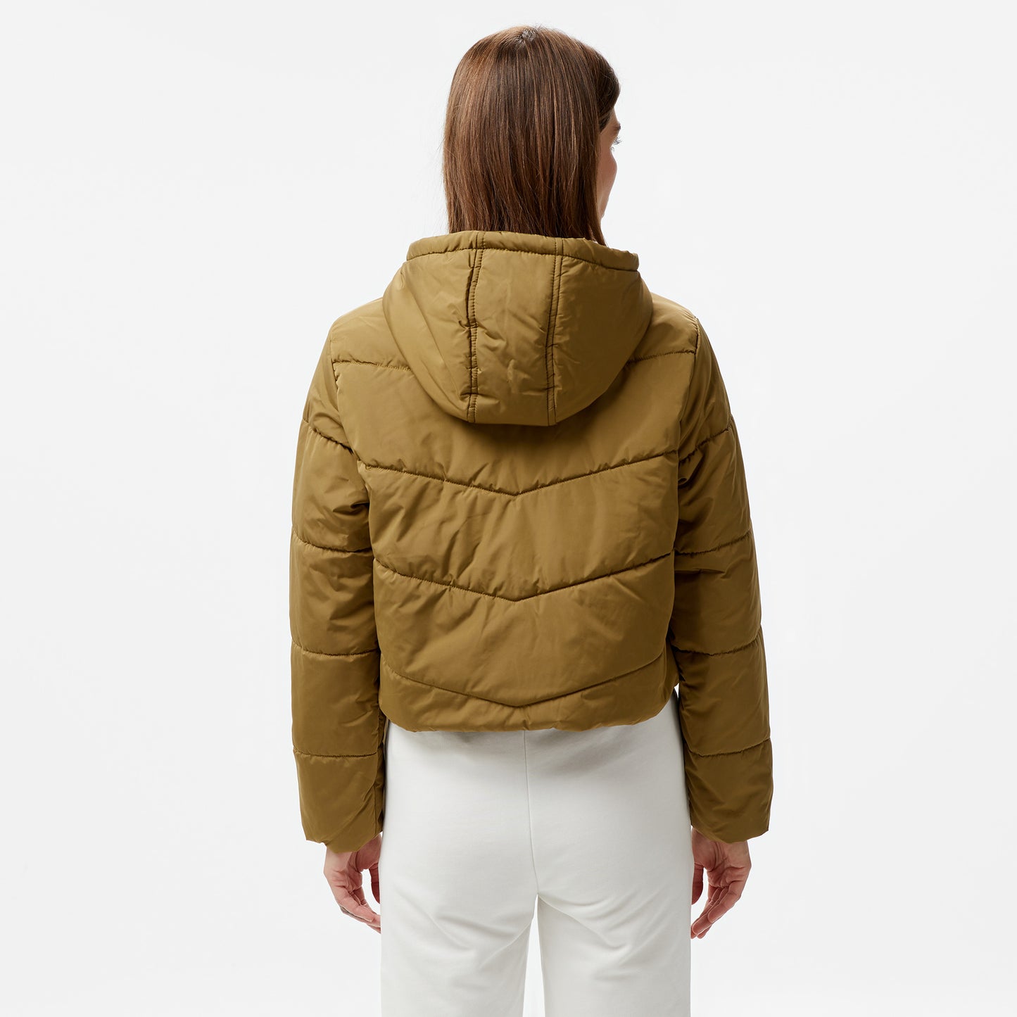 Vans Mte Foundry Crop Puff Hood Kadın Haki Ceket