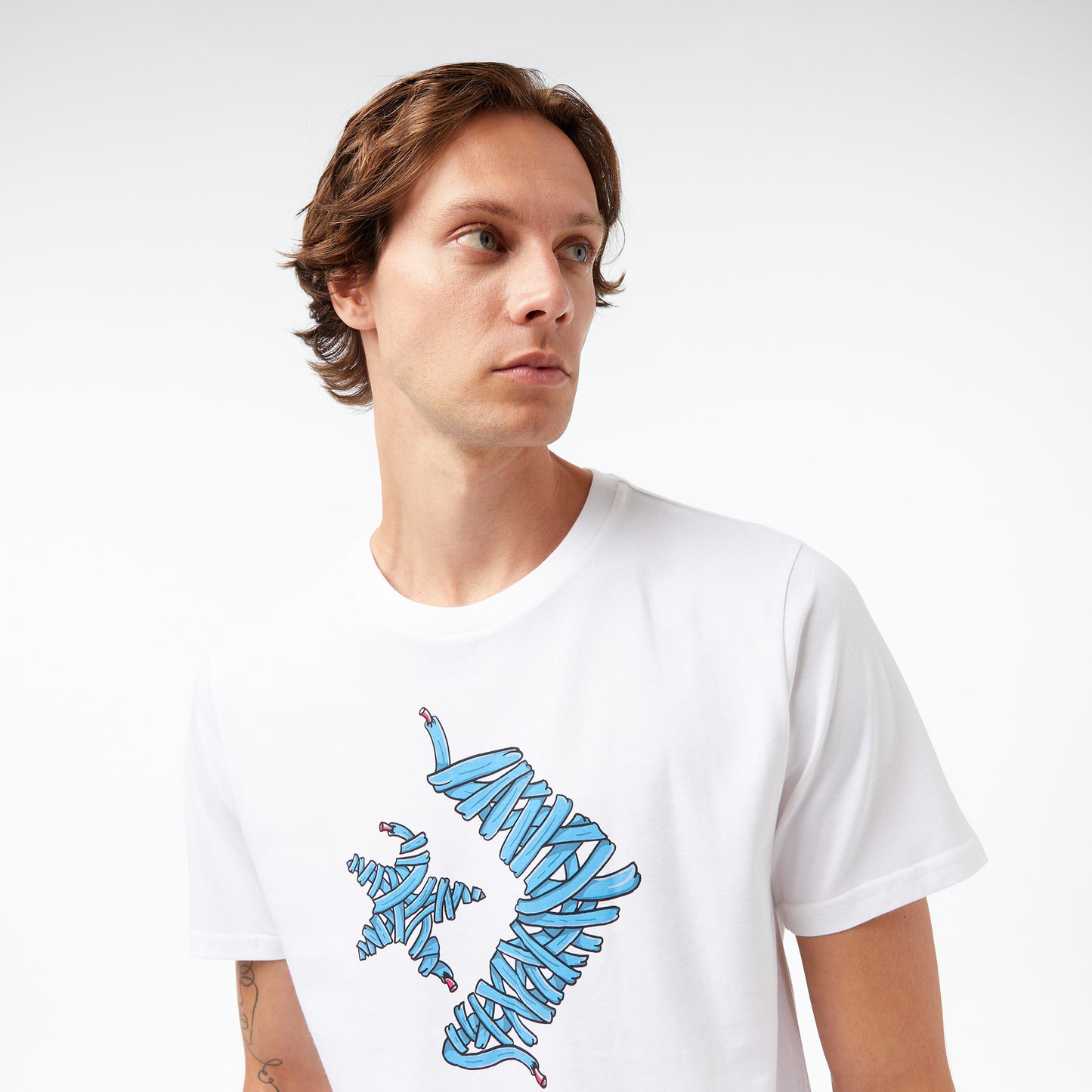 Converse Baskılı Erkek Beyaz T-shirt