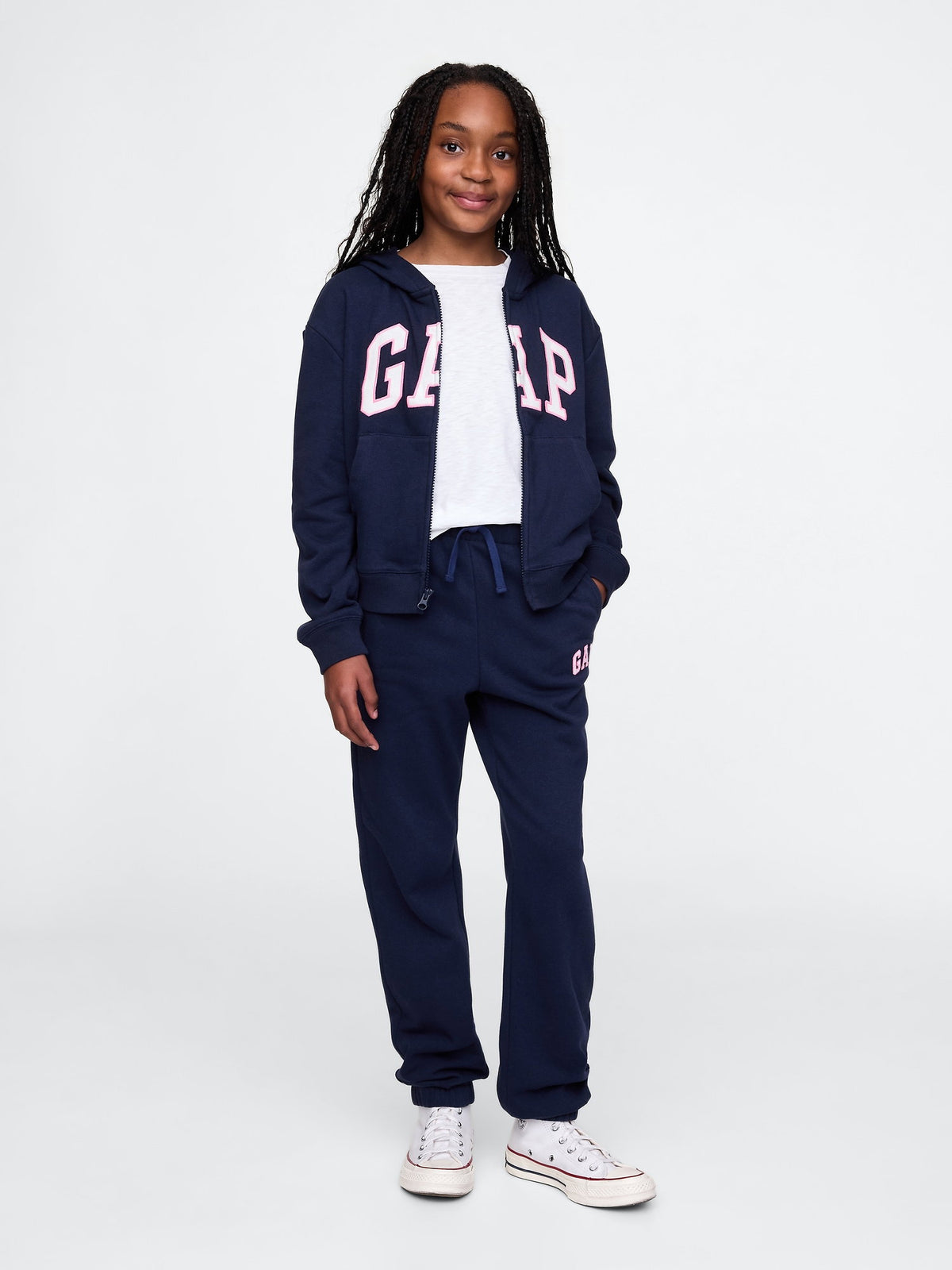 Lacivert Gap Logo Relaxed Havlu Kumaş Jogger Eşofman Altı