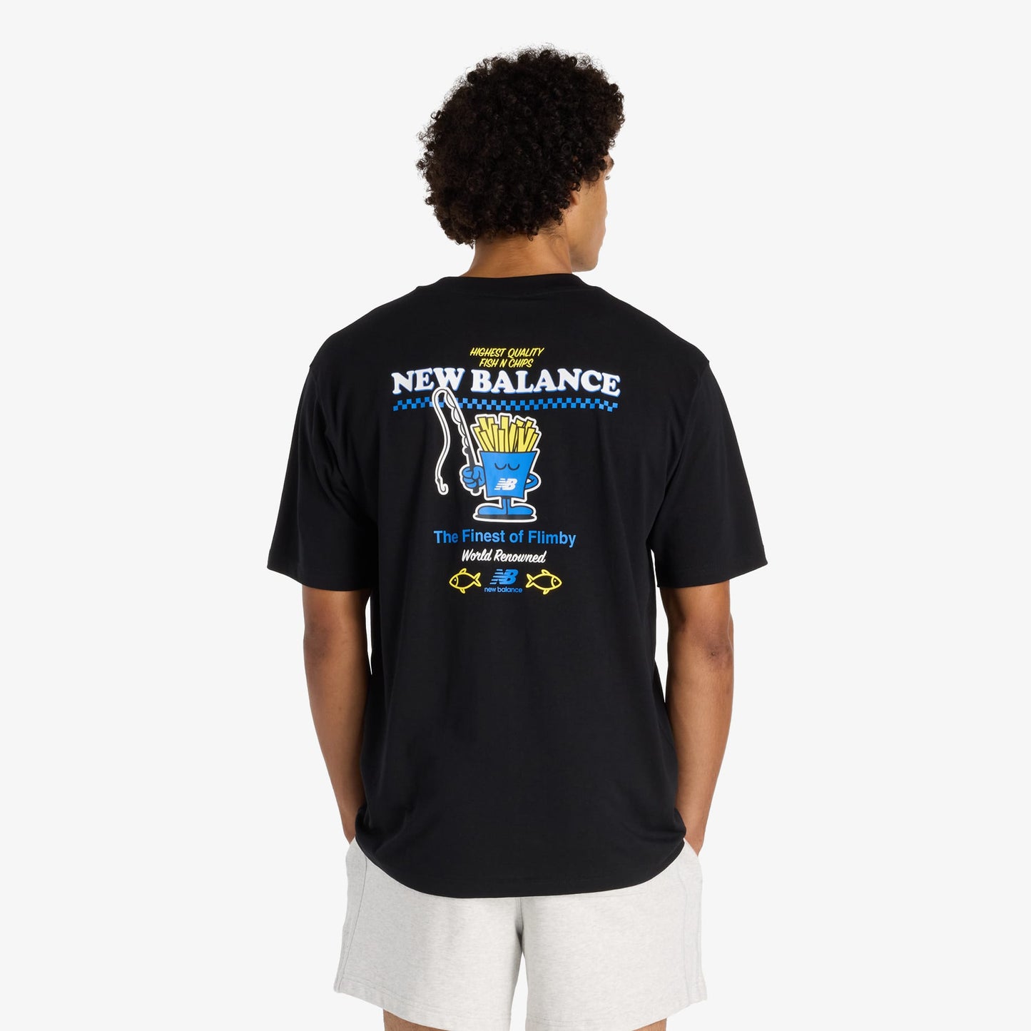 New Balance Fish And Chips Erkek Siyah T-shirt