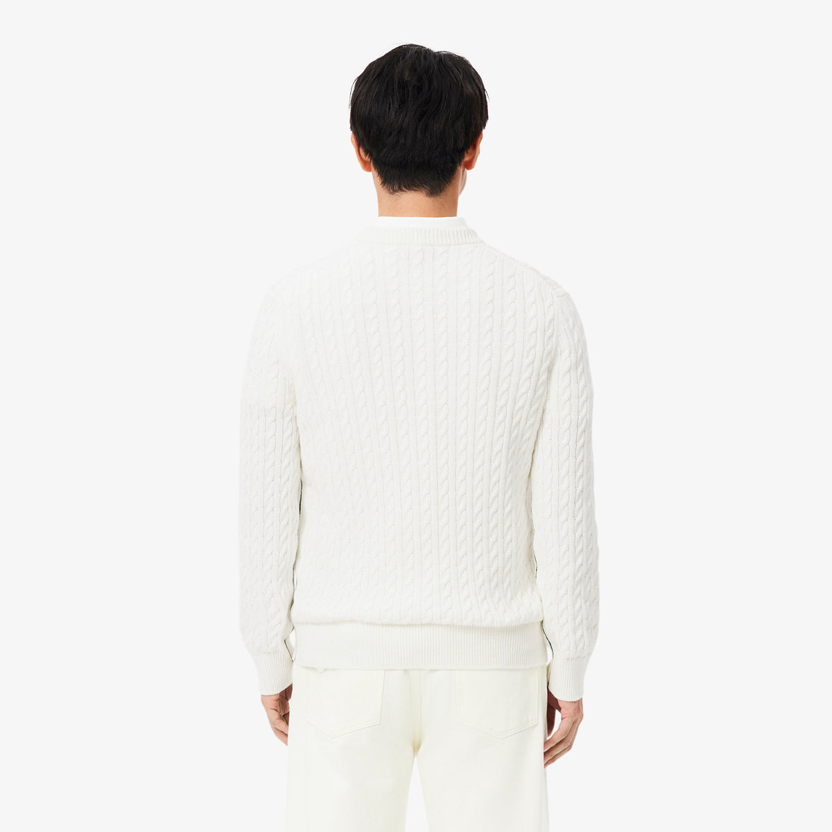 Lacoste Erkek Regular Fit Bisiklet Yaka Krem Kazak