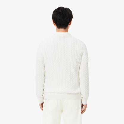 Lacoste Erkek Regular Fit Bisiklet Yaka Krem Kazak