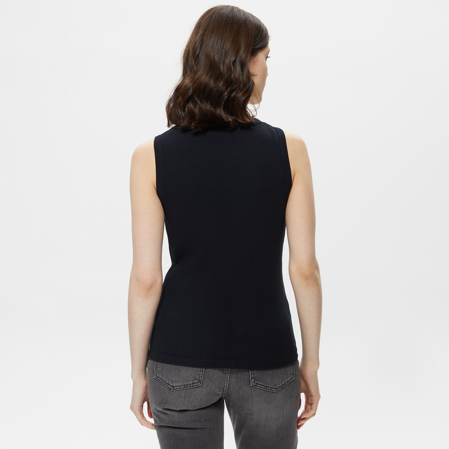 Nautica Kadın Siyah Slim Fit Kolsuz T-shirt