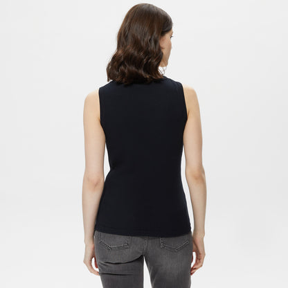 Nautica Kadın Siyah Slim Fit Kolsuz T-shirt