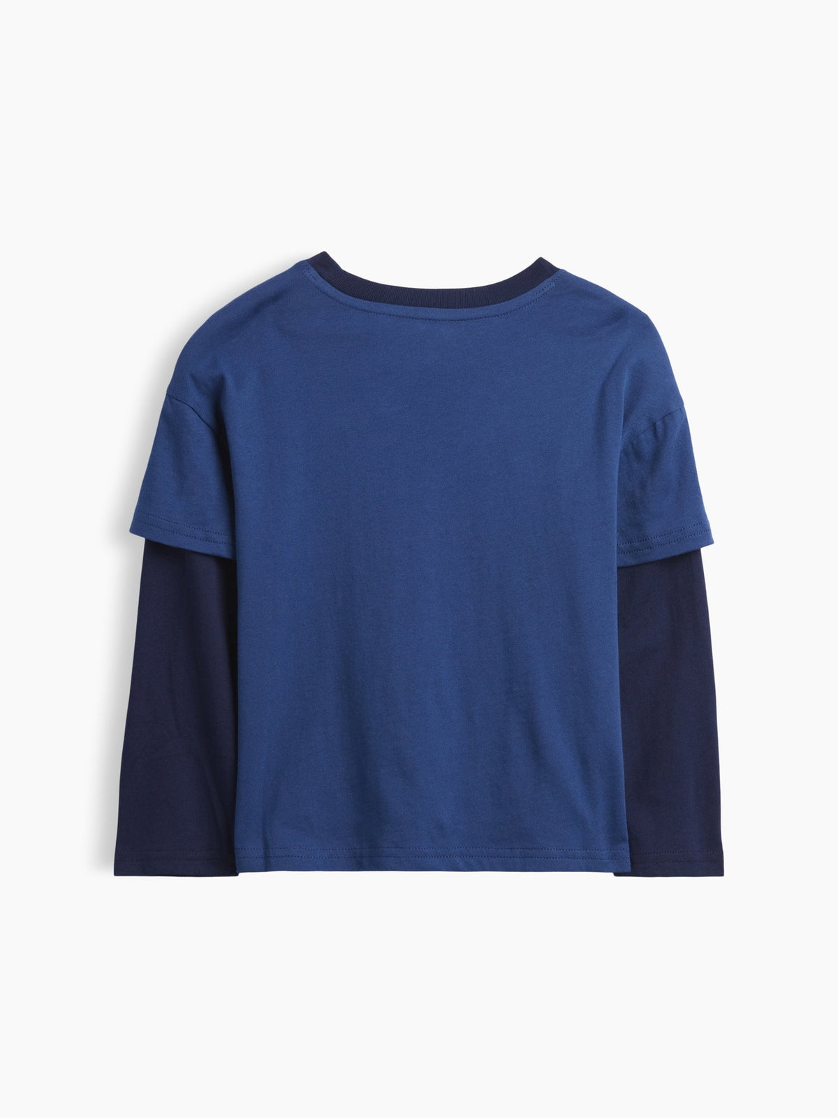 Koyu Mavi Grafik Baskılı T-shirt