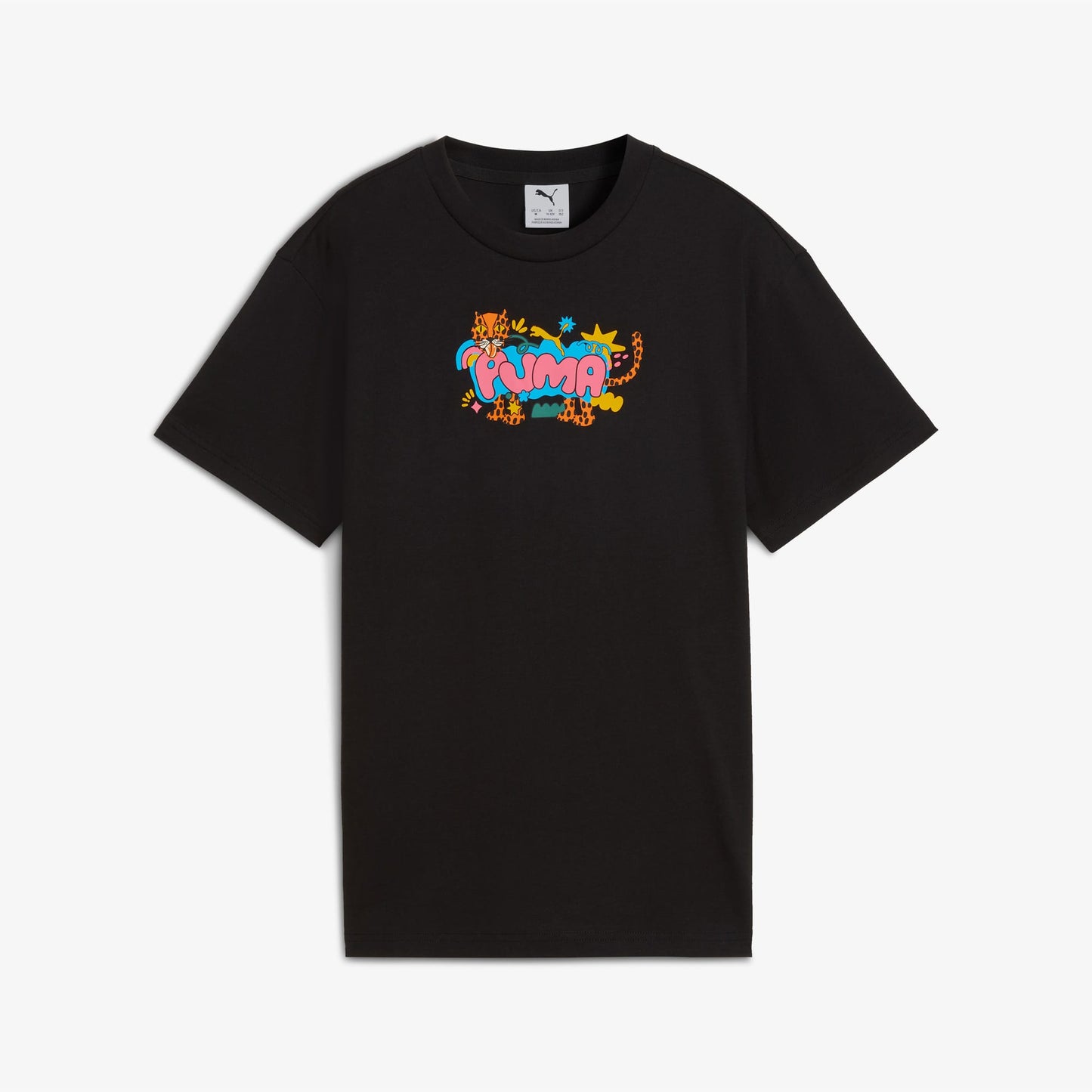 Puma Graphic Leopard Çocuk Siyah T-shirt