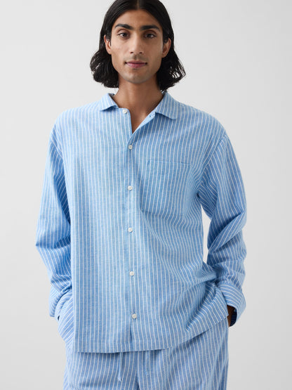 Açık Mavi Softest Flannel Gömlek Pijama Üstü