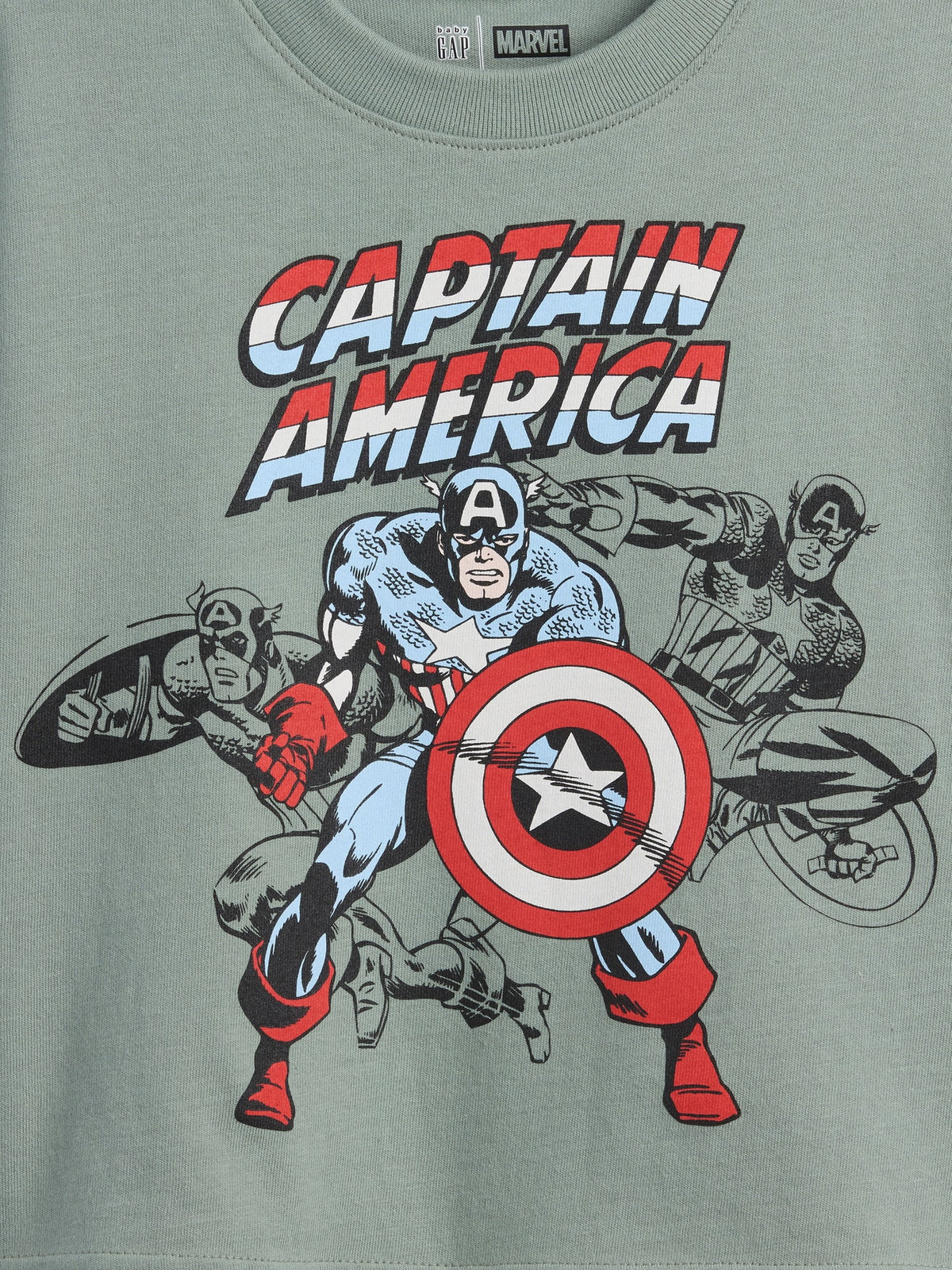 Yeşil Marvel Oversized Grafik Baskılı T-shirt