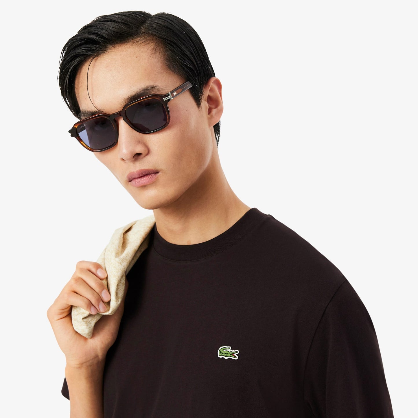 Lacoste Erkek Classic Fit Bisiklet Yaka Kahverengi T-shirt