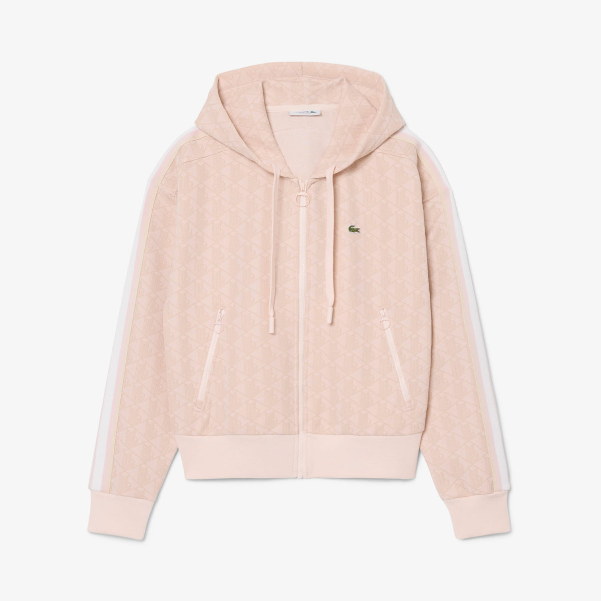 Lacoste Kadın Regular Fit Kapüşonlu Monogram Açık Pembe Sweatshirt