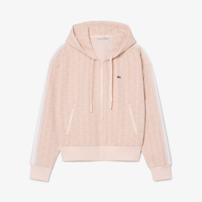 Lacoste Kadın Regular Fit Kapüşonlu Monogram Açık Pembe Sweatshirt