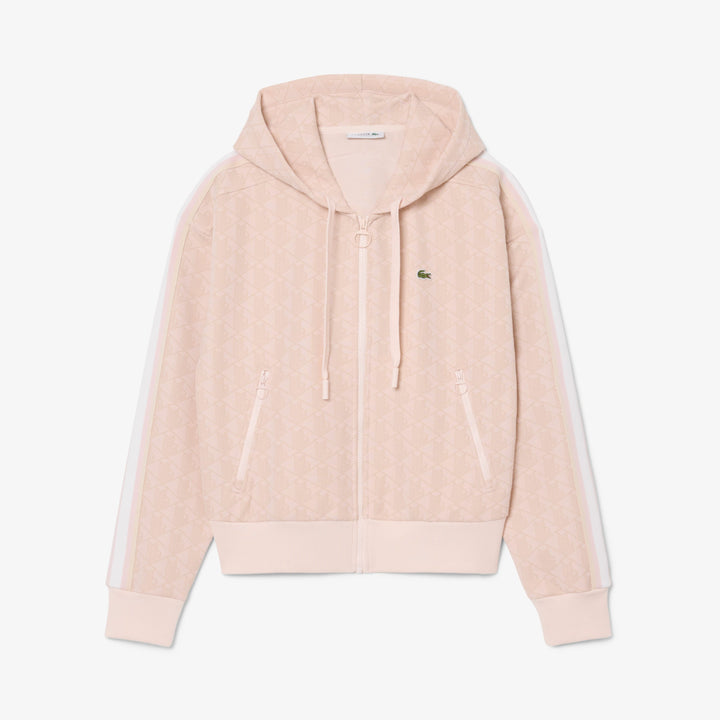 Lacoste Kadın Regular Fit Kapüşonlu Monogram Açık Pembe Sweatshirt