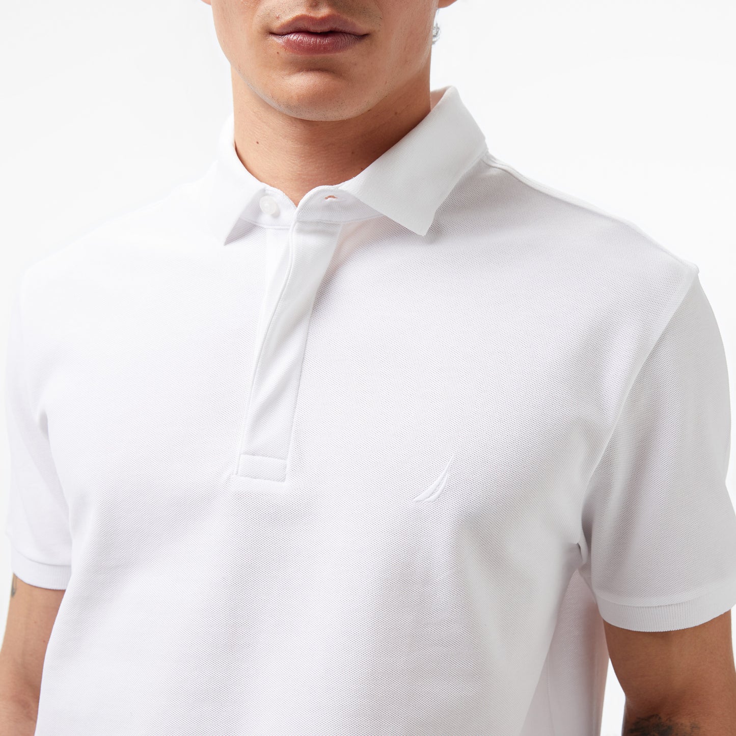 Nautica Erkek Beyaz Slim Fit Kısa Kollu Polo Yaka T-shirt