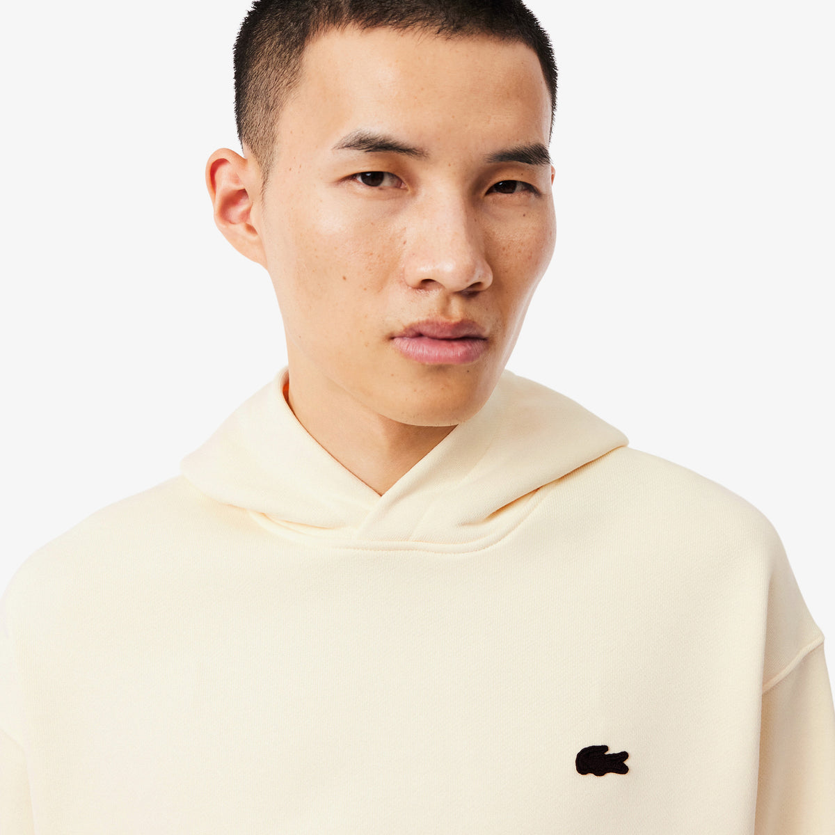 Lacoste Erkek Loose Fit Kapüşonlu Baskılı Sarı Sweatshirt