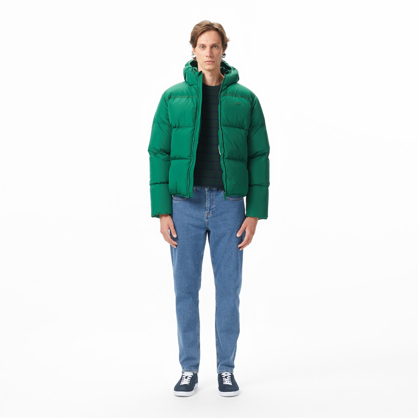 Lacoste Erkek Relaxed Fit Kapüşonlu Yeşil Mont