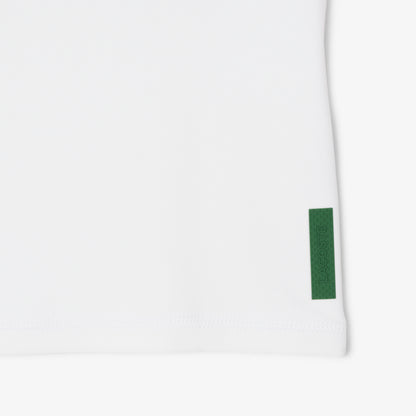 Lacoste Kadın Slim Fit Kolsuz Bisiklet Yaka Beyaz T-shirt